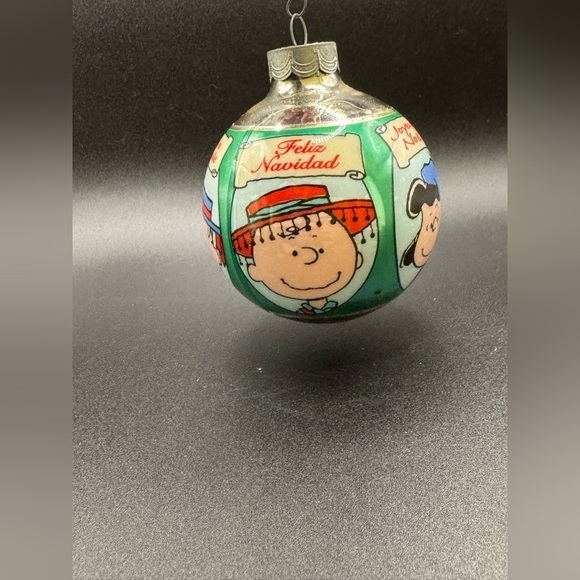 Hallmark Peanuts Glass Ball Ornament 1993 Snoopy Woodstock Charlie Brown Xmas - Picture 4 of 8